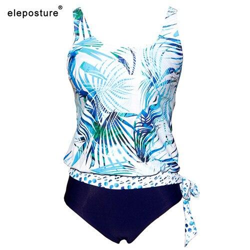 Swimwear Women 2019 Tankini Swimsuits Two Piece Swimsuit Female Floral Print Bathing Suit Beach Wear Plus Size Swimming Suit XXL