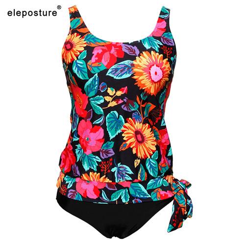 Swimwear Women 2019 Tankini Swimsuits Two Piece Swimsuit Female Floral Print Bathing Suit Beach Wear Plus Size Swimming Suit XXL