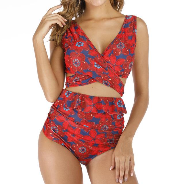 Sexy flower 2019 Bikini Women Swimwear Female Swimsuit Two-pieces Bikini set Brazilian Bather Bathing Suit Swim dropship