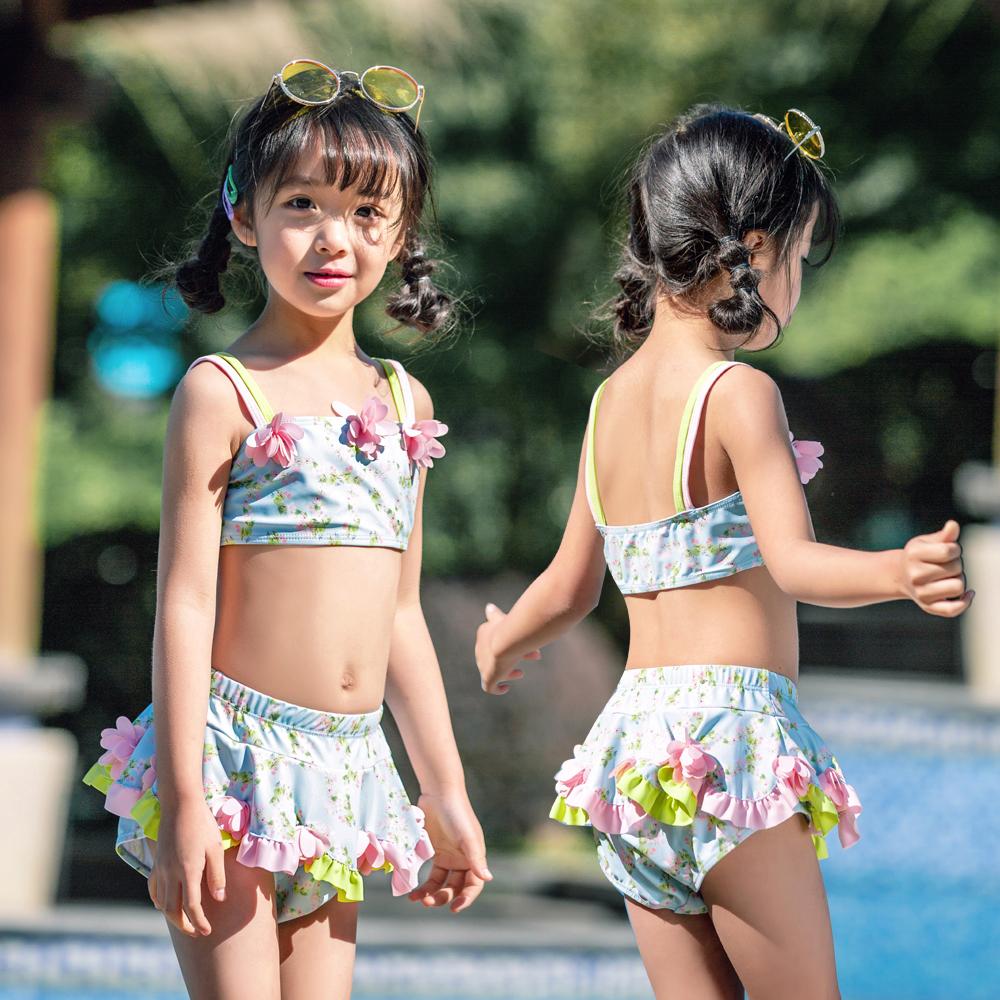 AONIHUA Swimsuit For Girl Children Swimming Suits Girls Baby Swim Kids Swimwear  New Split Surf  Plaid Polyester Sierra Surfer