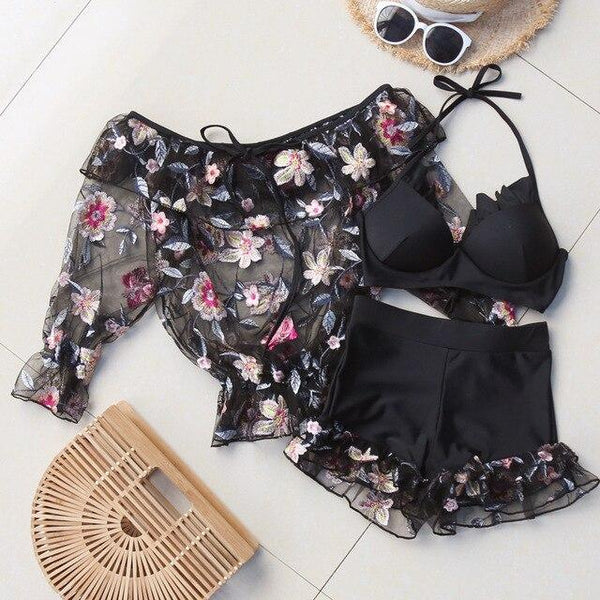Womens Swimsuits Plavky Swim Suit Plus Size Roupa De Banho Push-Up Swimwear Tankini Woman 2019 Three Piece Separate Swimsuit