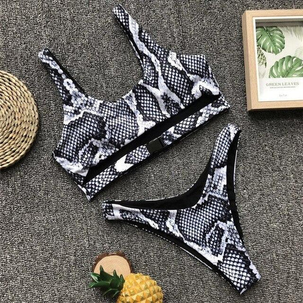 Plus Size Leopard Bikini Two Piece Swimsuit Swimwear Sexy with Pad Wire Free Swimming Suit for Women Maillot De Bain Femme 2019