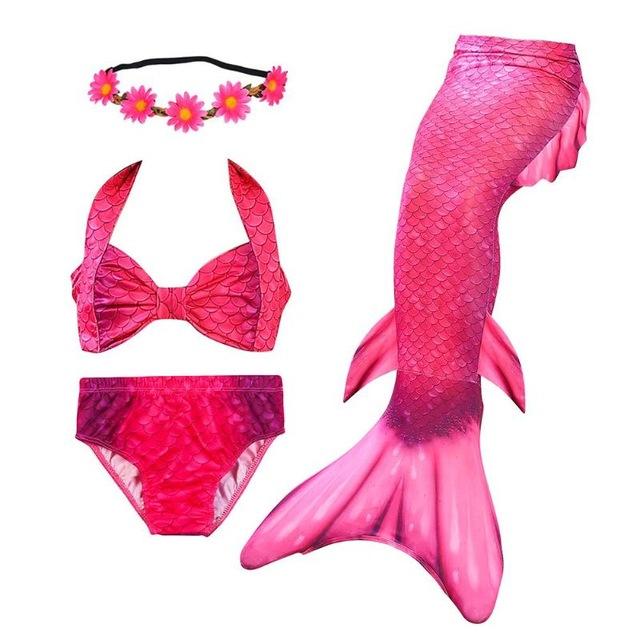 2019 Kids Children Mermaid Tails for Swimming Mermaid tail with Monofin Girls Costumes Swimmable Swimsuit with Bikini Flipper