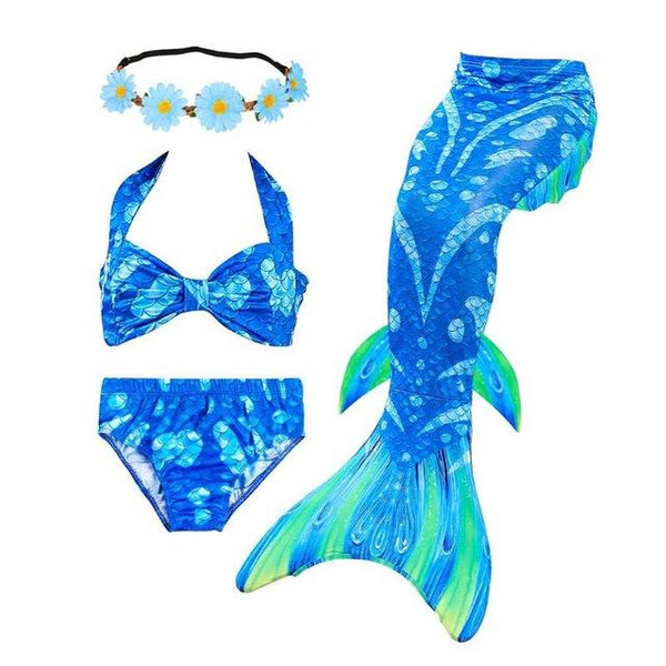 2019 Kids Children Mermaid Tails for Swimming Mermaid tail with Monofin Girls Costumes Swimmable Swimsuit with Bikini Flipper