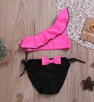 2PCS Sexy Baby Girl Bow Bikini Set Push-up Swimsuit Ruffled Swimwear Beachwear Swimming Suit 2019 New Summer Tankini