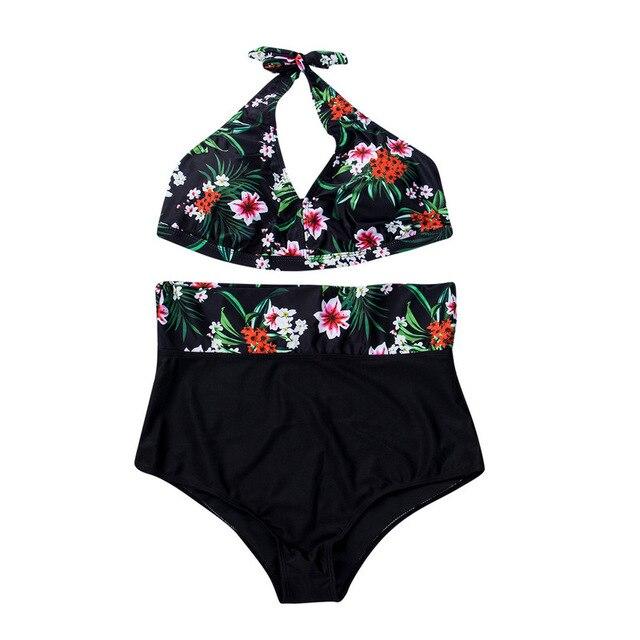 Swimwear women Halter High Waist Bikini Plus Size swimsuit Bathing Sexy swimming suit for women biquinis feminino 2019