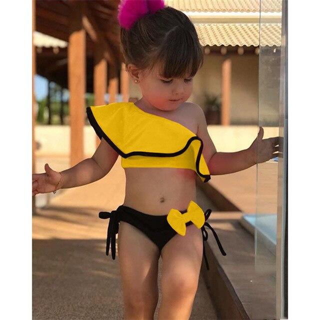 Loozykit Summer Child Swimwear 2019 Baby Kids Girl Two Piece Swimsuit For Water Sports Bikini Swim Dress Beach Bathing