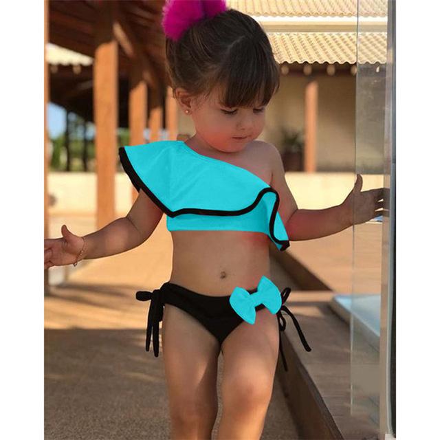 Loozykit Summer Child Swimwear 2019 Baby Kids Girl Two Piece Swimsuit For Water Sports Bikini Swim Dress Beach Bathing