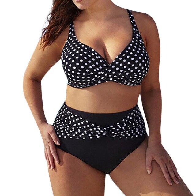 Plus Size 5xl Tankini Swimsuits Womens Swimwear Women Girl Black Swimming Suit For Women Polka Dot Sexy Swimsuit Girls Biquinis