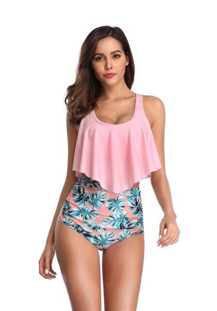 Swimming Suit For Women High Waist Bikini Ruffle Two Piece Swimsuit Biquini Biquinis Feminino 2019 Bathing Suit Maillot De Bain