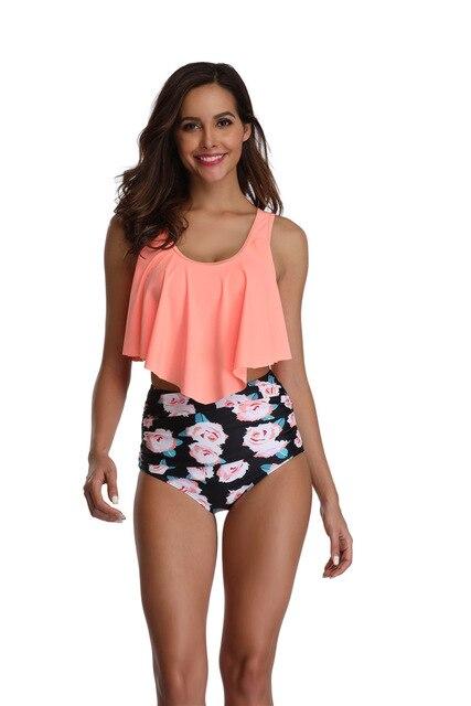 Swimming Suit For Women High Waist Bikini Ruffle Two Piece Swimsuit Biquini Biquinis Feminino 2019 Bathing Suit Maillot De Bain