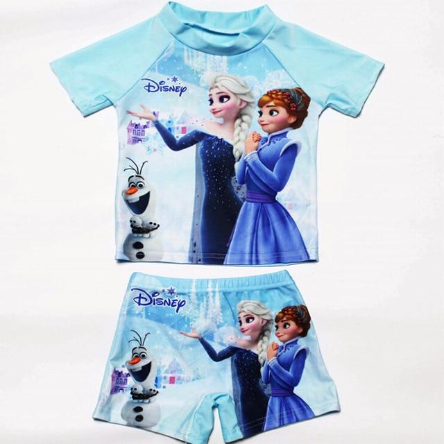 Kids Girl Swimsuit 2019 Baby Boy Cartoon Printing Swim Suit Girls Two Pieces Swim Short Boy Beach Swimsuit For Baby Boy