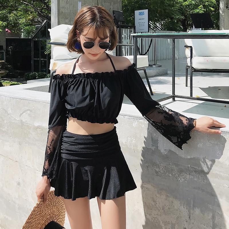 Swimsuit Fused Female Swimwear Women Swim Suits Separate Bikinis Ladies Tankini With High Waist Plavky Bathing Suit Three Piece