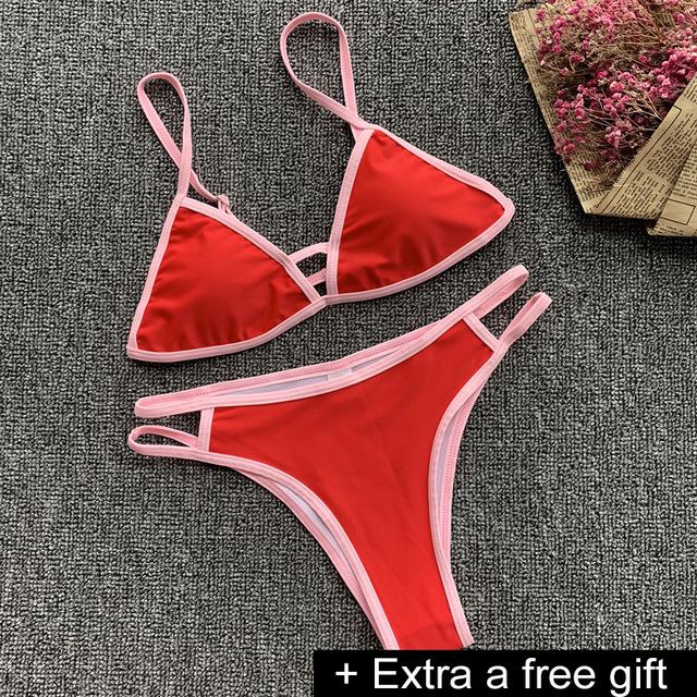 VIAOLI 2018 Sexy Ladies White Floral Halter  Biquini Swimsuit Swim Beach Wear Bathing Suit Swimwear Women Brazilian Bikini