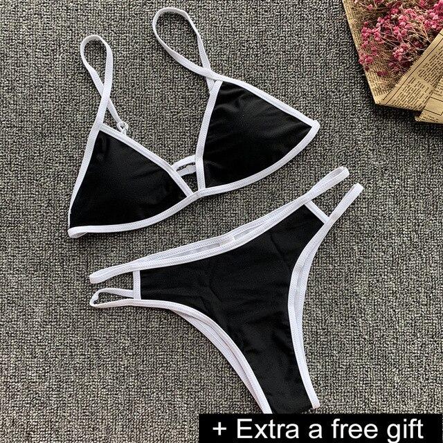 VIAOLI 2018 Sexy Ladies White Floral Halter  Biquini Swimsuit Swim Beach Wear Bathing Suit Swimwear Women Brazilian Bikini
