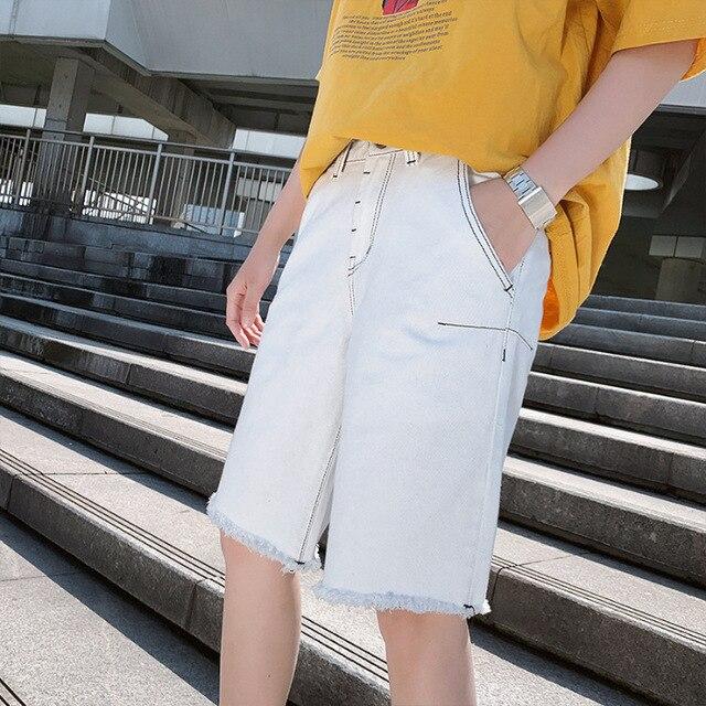 Summer New Men's Leisure Stretch Ripped Short Jeans Fashion Casual Slim Fit Cotton Breathable Denim Shorts Male Clothes
