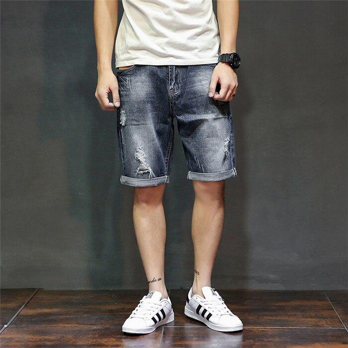 2019 Summer New Men's Short Ripped Jeans Fashion Casual High Quality Retro Denim Shorts Male Brand Clothes Size 28-40