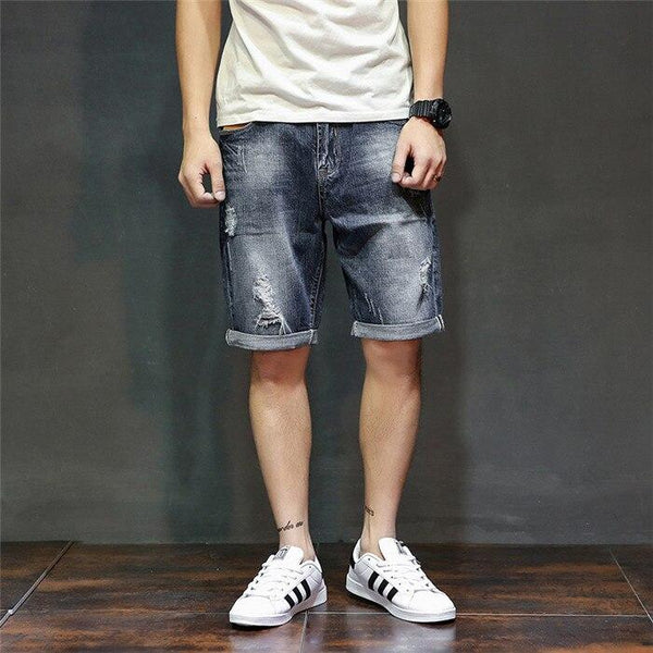 2019 Summer New Men's Short Ripped Jeans Fashion Casual High Quality Retro Denim Shorts Male Brand Clothes Size 28-40