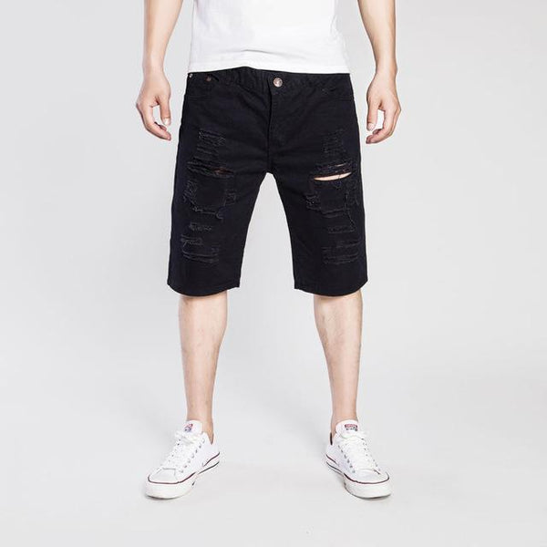 Hot 2019 Spring summer men's fashion Europe and the United States wind casual cotton Ripped hole  Worn out wash shorts M-3XL