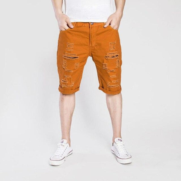 Hot 2019 Spring summer men's fashion Europe and the United States wind casual cotton Ripped hole  Worn out wash shorts M-3XL