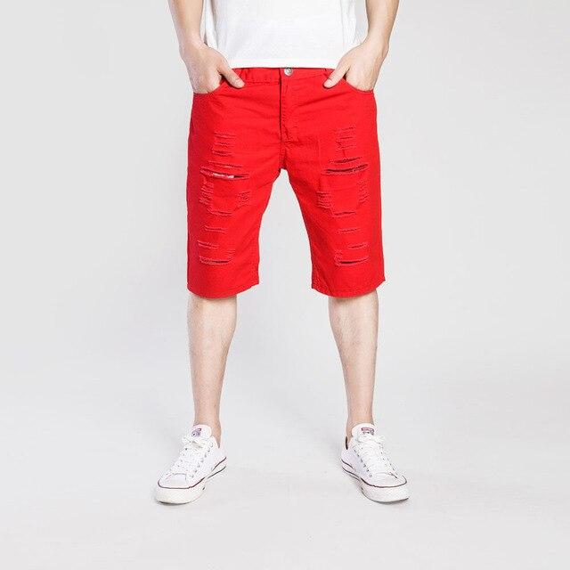 Hot 2019 Spring summer men's fashion Europe and the United States wind casual cotton Ripped hole  Worn out wash shorts M-3XL