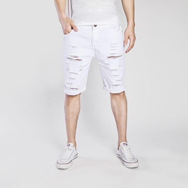 Hot 2019 Spring summer men's fashion Europe and the United States wind casual cotton Ripped hole  Worn out wash shorts M-3XL
