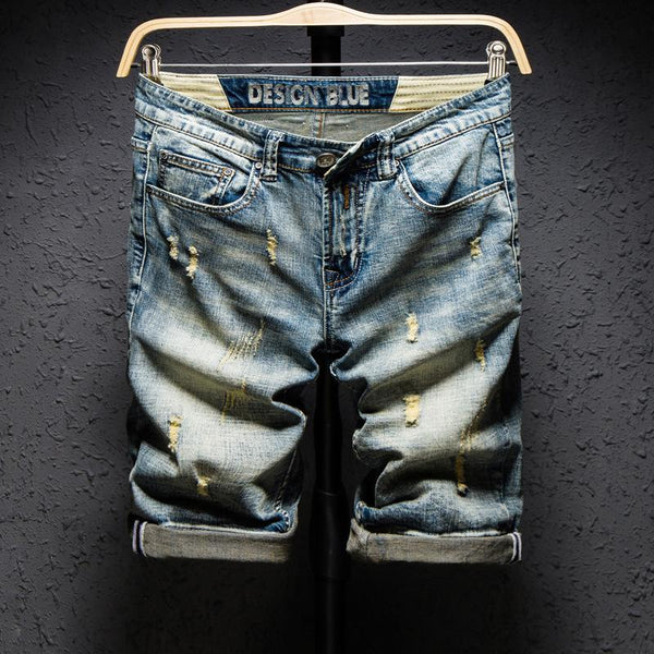 2019 New Fashion Men casual Ripped Short Jeans Brand Clothing Bermuda Summer Cotton Shorts Breathable Knee Length Denim Shorts