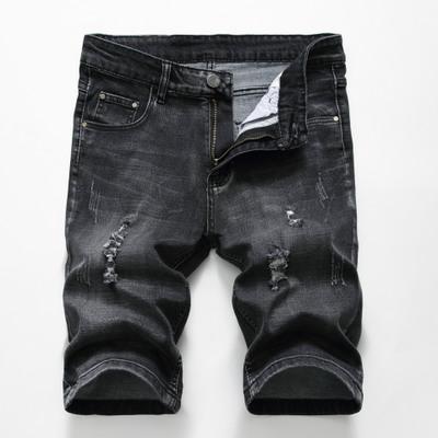 2 Styles New Fashion Men Short Summer Mens Ripped Hole Denim Shorts Elastic Distressed Washed Jeans Shorts for Male
