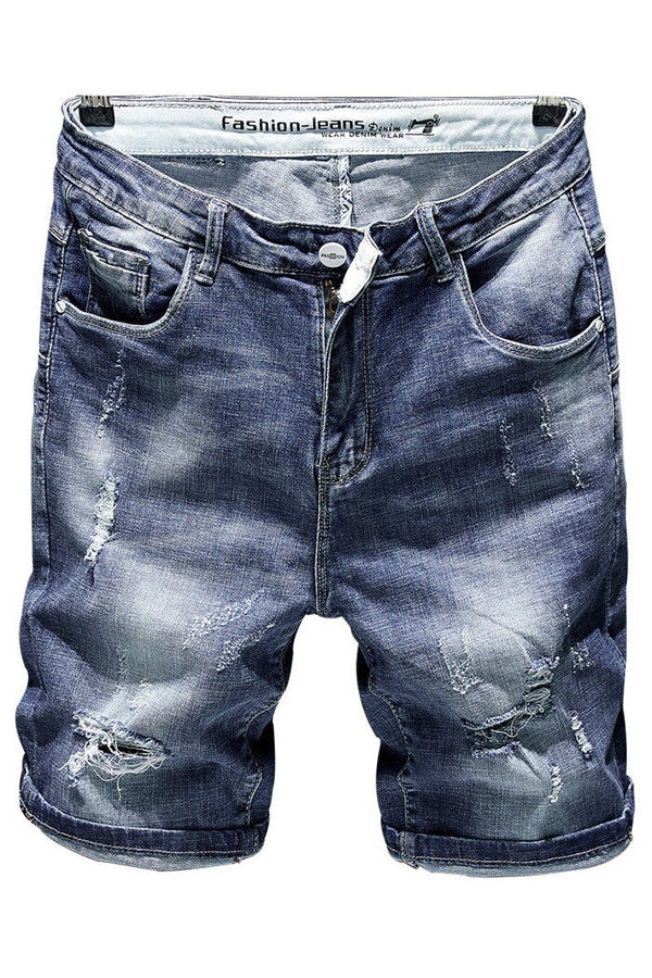 2019 New Men's Light Blue Jeans Shorts Fashion Casual Slim Fit Hole Ripped Brand Denim Shorts Male,TNA333