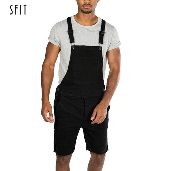 SFIT 2019 Fashion Men's Ripped Jeans Jumpsuits  Street Distressed Denim Bib Overalls For Man Suspender Pants Size S-XXXL