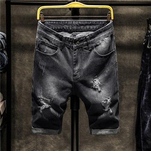 Denim Shorts Male Summer Jeans Men Jean Shorts Bermuda Skate Board Harem Mens Jogger Ankle Ripped Wave Denim Shorts Nice Pop