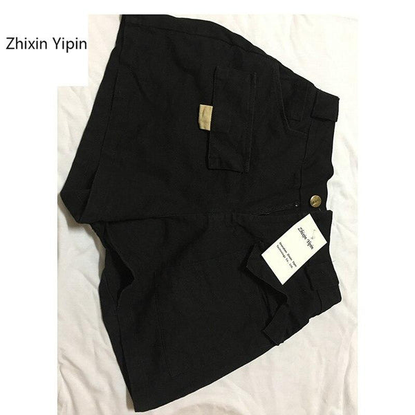 Zhixin Yipin 2019 New Summer Ripped Hem Denim Shorts  Mid Waist Zipper Fly Casual Men Bottoms Straight Leg Loose Shorts Jeans