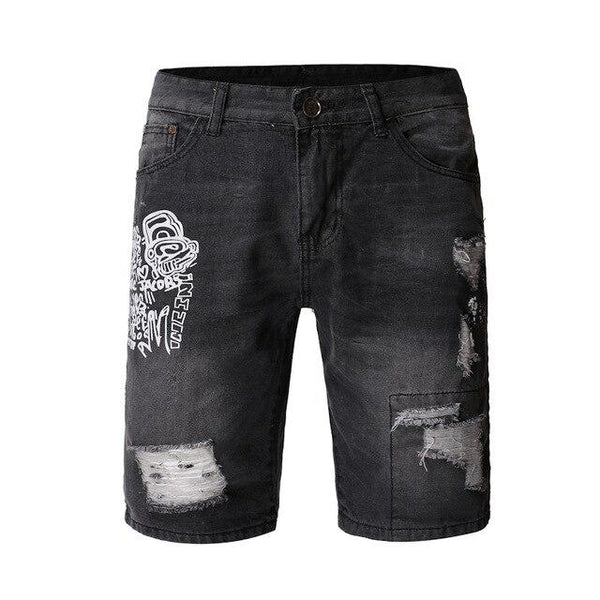 Men Denim Shorts Hole Casual Shorts New Fashion Leisure Mens Ripped Short Jeans Male Clothing Summer Cotton Breathable Shorts