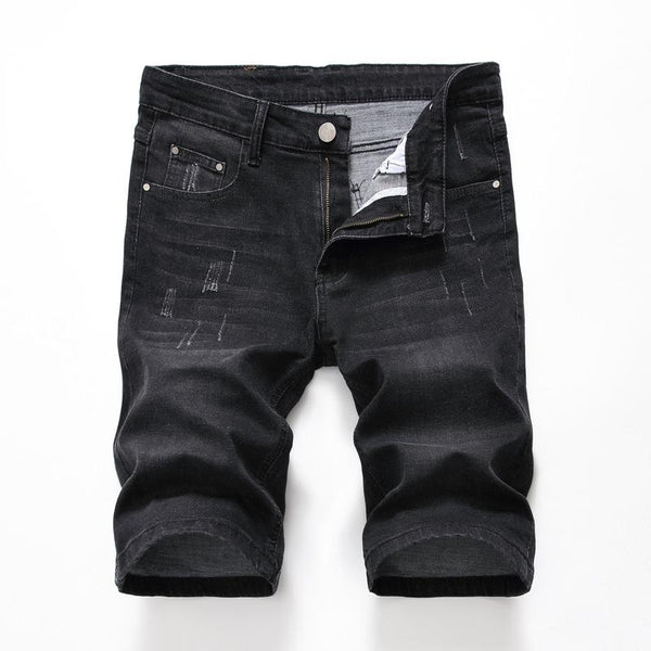 2019 New Arrival Summer Men Hole Ripped Denim Shorts Fashion Slim Cotton Casual Short Hole Jeans Shorts Brand Clothing