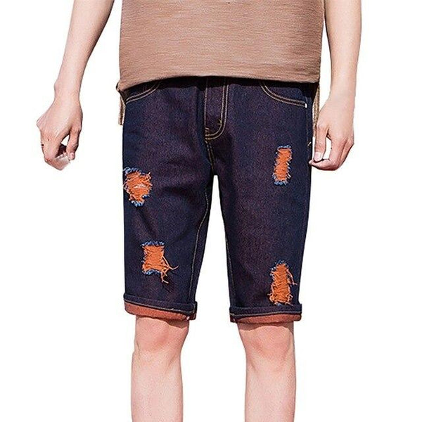 Summer Hot Sale Casual Men Short Pants Brand Clothing  Men Distressed Denim Shorts Ripped Jeans Casual Holes Pants Summer Short