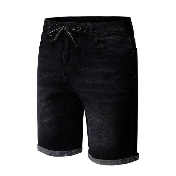 Fashion Men's Casual Jeans Destroyed Denim Knee Length Hole Ripped PantsCotton Blue Denim Shorts Male Straigh  _3.14