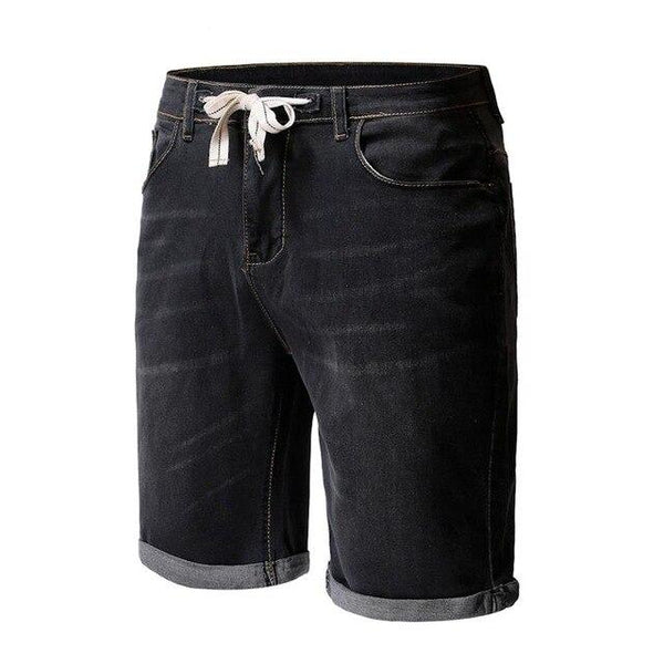 Fashion Men's Casual Jeans Destroyed Denim Knee Length Hole Ripped PantsCotton Blue Denim Shorts Male Straigh  _3.14