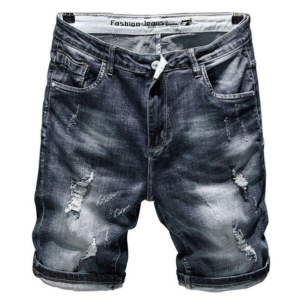 Men's Denim Shorts 2019 Summer New Style Fashion Casual High Quality Elastic Slim Fit Ripped Jeans Male Clothes,TNA332