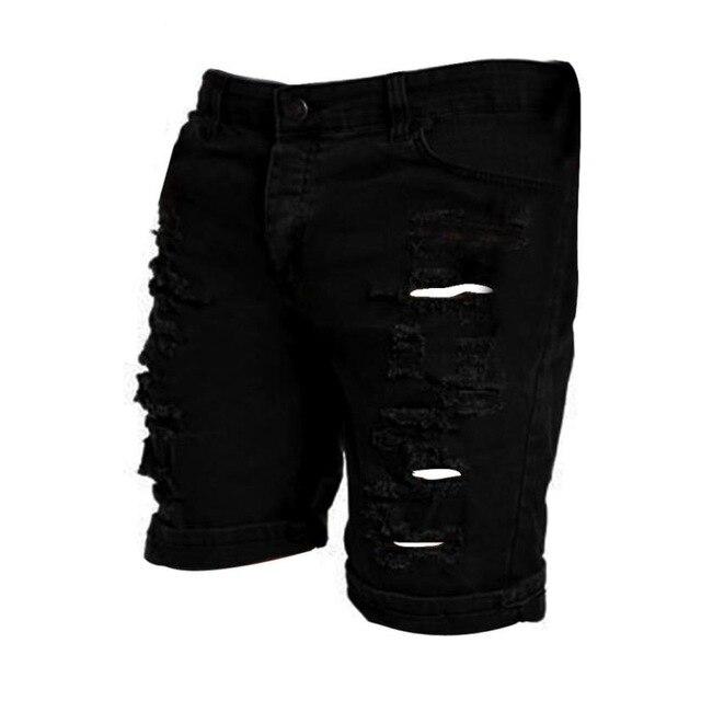 2018 Men's  Summer Fashion Casual  Straight  Loose Short Pants Beach Military Style Knee Length  Hole Ripped Pants 18JUNE21