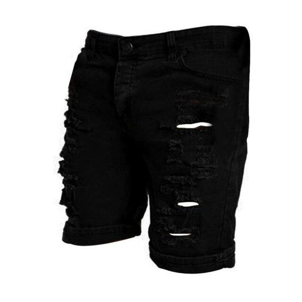 2018 Men's  Summer Fashion Casual  Straight  Loose Short Pants Beach Military Style Knee Length  Hole Ripped Pants 18JUNE21