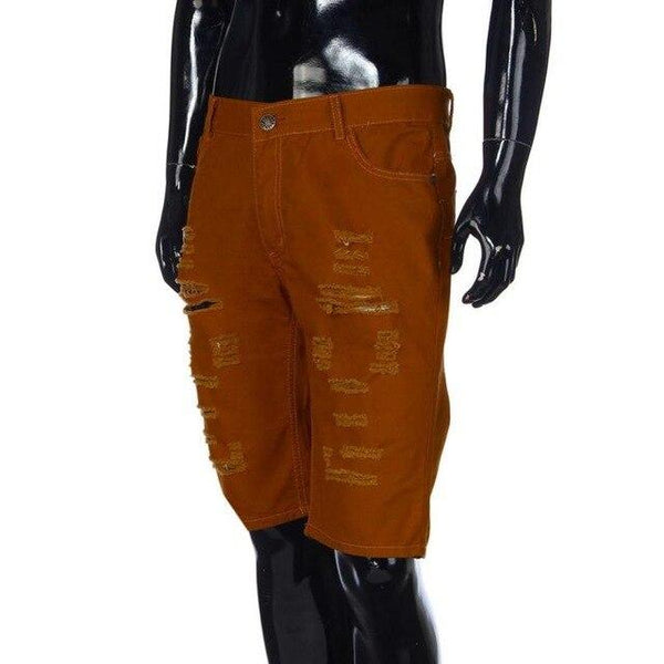 2018 Men's  Summer Fashion Casual  Straight  Loose Short Pants Beach Military Style Knee Length  Hole Ripped Pants 18JUNE21