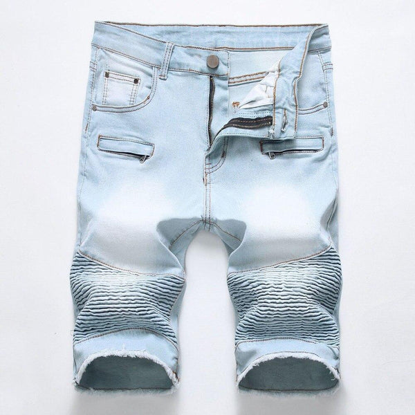 New Shorts Men Ripped Short Jeans Straight Cotton Fashion High Street Shorts Jean Male Denim Plus Size 28-42