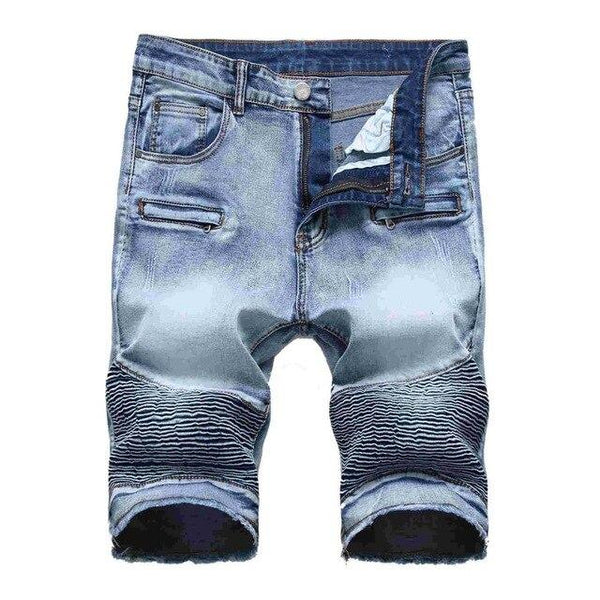 New Shorts Men Ripped Short Jeans Straight Cotton Fashion High Street Shorts Jean Male Denim Plus Size 28-42