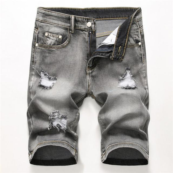 Summer Denim Shorts Male Jeans Men Jean Shorts Bermuda Skate Board Harem Mens Jogger Ankle Ripped Wave 38 40 42