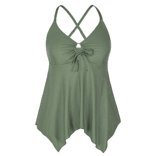 Fashion Women Flowy Swimsuit Swimwear Bikini Crossback Plus Size Tankini Top swimsuit woman 2019 two piece Tankins swim suit
