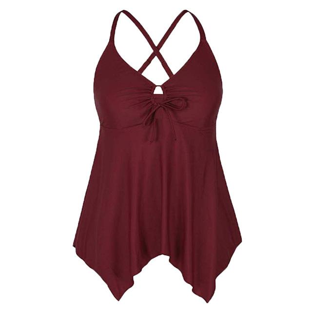 Fashion Women Flowy Swimsuit Swimwear Bikini Crossback Plus Size Tankini Top swimsuit woman 2019 two piece Tankins swim suit