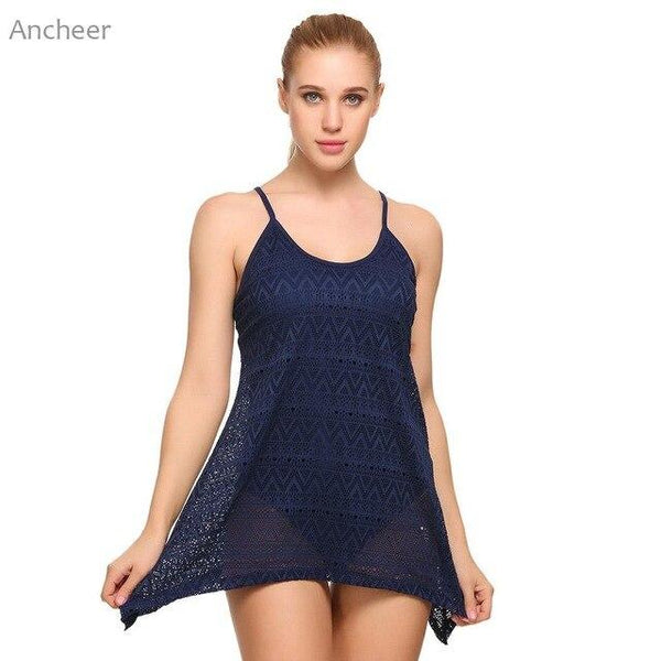 Women's Swimming Suit Hollow Padded Tankini Top with Brief Two Pieces Push-up Bikini 2018 Women Swimsuit