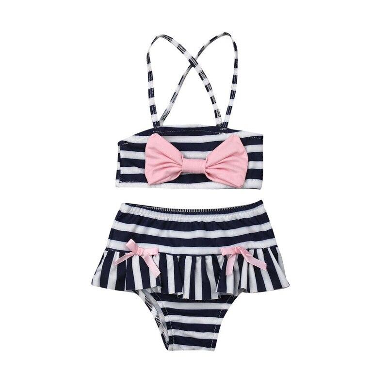 Toddler Kids Baby Girls Swimwear Tankini Tops Short Pants Outfits Two Pieces Stripe Swimsuit Clothes Summer