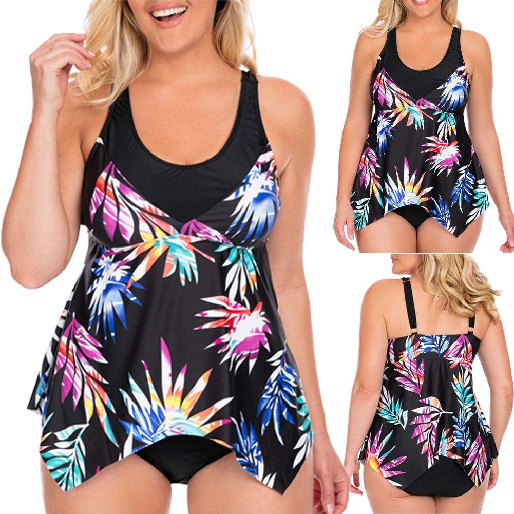 2019 Sexy Women Swimsuit Plus Size Tankini Top Dress Shorts Swimwear Push Up Bathing Suit Swimming Costume