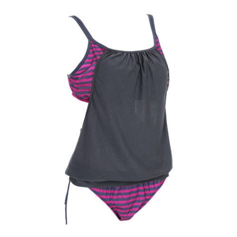 Retro Striped Tankini Top plus size Swimwear Female  Two Peice Swimsuit Women Bathing Shorts Biquini Bikini Badpakken Vrouwen